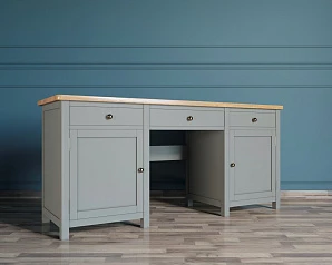 фото Большой рабочий стол "Jules Verne" в сером цвете арт JV02ETGG