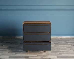 фото Комод "Bruni Black" на три ящика арт BR07Black