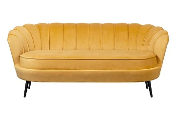 Дизайнерский диван Pearl Triple Yellow на черных ножках в интернет-магазине