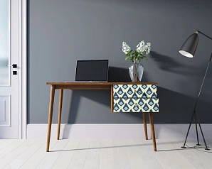 Стол рабочий "Berber" принт 13 с одной тумбой арт BB20/Print_13 на заказ