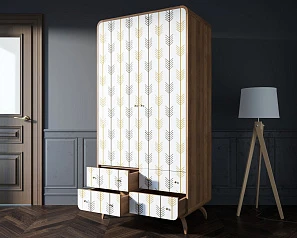 стильные Шкаф в скандинавском стиле "Ellipse Print" с ящиками принт 2 арт EL15/print_02