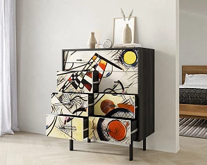 купить Комод на восемь ящиков "Emerson" by Kandinsky арт EM20/Print_01 в интернет-магазине