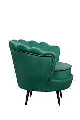 Низкое кресло ракушка Pearl Green V2 на черных ножках
