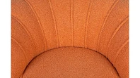 Низкое кресло ракушка Pearl Orange Boucle на черных ножках