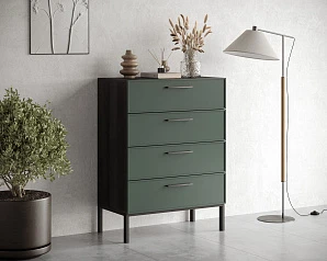 фото Комод вертикальный с четырьмя ящиками "Nicole" арт NEM18G в интерьере