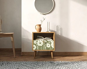 Тумбочка "Berber" с одним ящиком 53 принт арт BB06/Print_53, разноцветная на заказ в интернет-магазине