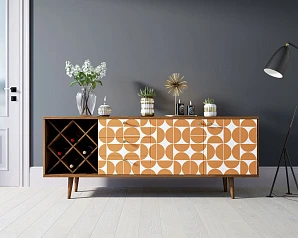 купить красивые Комод "Berber" удлиненный с бутылочницей 14 принт арт BB15/Print_14