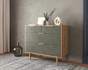 фото Комод с четыремя ящиками "Line" R22/browngrey в интерьере