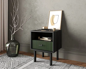 Тумбочка с нижним ящиком "Emerson" арт EM17/green/L на заказ