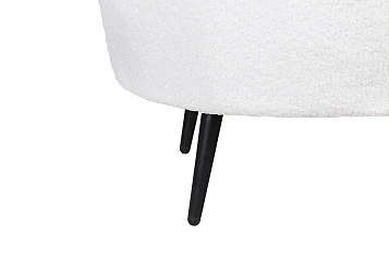 Диван ракушка для гостиниц Pearl Triple Boucle на черных ножках