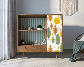 Стеллаж с нишей "Berber" принт 30 арт BB28/Print_30 в интерьере