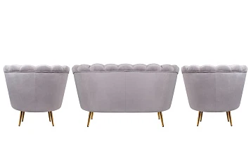 Комплект кресел и дивана ракушка Pearl Double Grey
