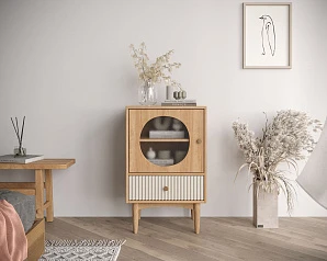 заказать Высокая тумба "Bubble" с одним ящиком арт BBL12, цвет - орех в интернет-магазине