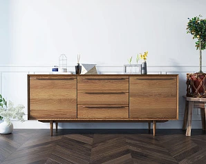 фото Комод "Bruni" с тремя ящиками и дверками арт BR-03 в интерьере