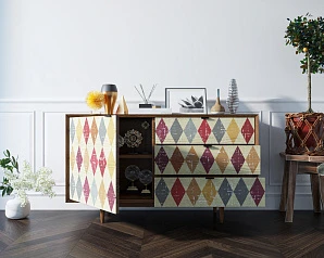 фото Комод "Bruni print" с ящиками и дверкой арт BR-02P