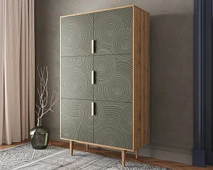фото Большой комод с шестью дверками "Line" R20/browngrey