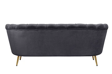 Трехместный диван ракушка для гостиниц Pearl Triple Black на заказ