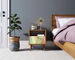 Тумбочка "Berber" с одним ящиком 16 принт арт BB06/Print_16, разноцветная в интернет-магазине