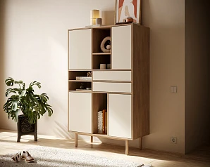 купить Комод высокий с дверками и ящиками "Alice" арт ALC07