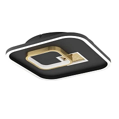 красивые 901245 Светодиодный потолочный светильник  TIRIOLO, 21,3W(LED), 380X380, сталь, пластик, черный, золотой, 4000K, 2100lm