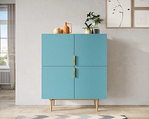 Большой комод с четырьмя дверками "Line" LN03/GR1/blue на заказ в интернет-магазине