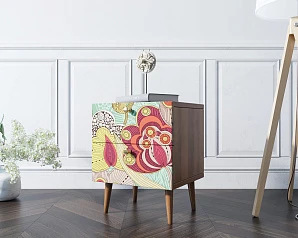 красивые Тумбочка "Berber" с двумя ящиками 6 принт арт BB03/Print_06, разноцветная на заказ