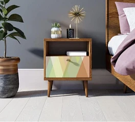 Тумбочка "Berber" с одним ящиком 16 принт арт BB06/Print_16, разноцветная в интернет-магазине