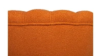 Низкое кресло ракушка Pearl Orange Boucle на черных ножках