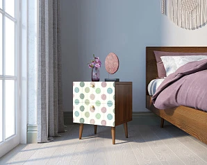 фото Тумбочка "Berber" с двумя ящиками 24 принт арт BB03/Print_24, разноцветная в интерьере