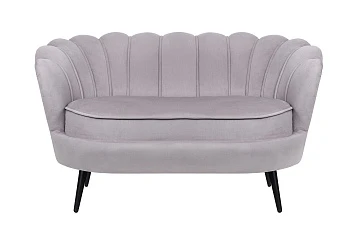 Диван ракушка Pearl Double Grey на черных ножках в интернет-магазине
