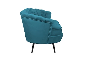 Диван для гостиниц Pearl Triple Marine Velvet на черных ножках