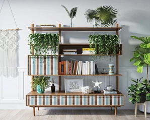 Стеллаж "Bruni print 1" с ящиками арт BR-20/print_1 в интерьере