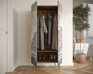 заказать Шкаф малый двухстворчатый "Berber" принт 51 арт BB08/Print_51 в интернет-магазине