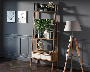 Узкий стеллаж "Bruni white" с двумя ящиками арт BR30WH в интернет-магазине