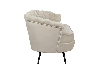Диван ракушка для гостиниц Pearl Triple Taupe на черных ножках