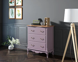 фото Комод Leontina Lavanda три ящика арт ST9356L в интерьере