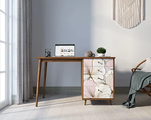 купить Стол рабочий "Berber" принт 31 с одной тумбой арт BB31/Print_31 в интернет-магазине