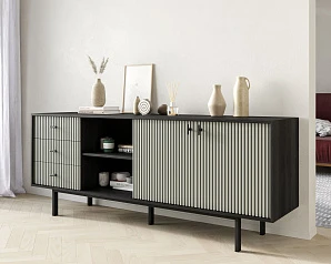 Комод с дверками и нишей "Emerson" арт EM15/gray/L на заказ в интернет-магазине