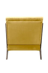 красивые Низкое кресло c деревянными подлокотниками Mody Yellow на заказ