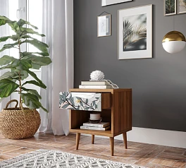 заказать Тумбочка "Berber" с открытой полкой 50 принт арт BB33/Print_50, разноцветная