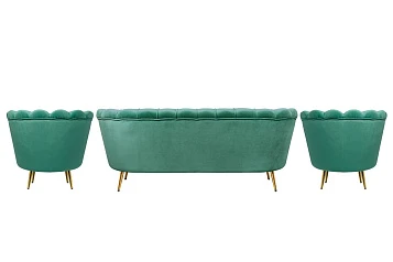 Комплект кресел и дивана ракушка Pearl Triple Green V2 в интернет-магазине