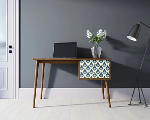 Стол рабочий "Berber" принт 13 с одной тумбой арт BB20/Print_13 на заказ