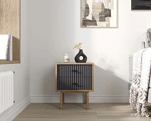 Тумбочка с двумя ящиками "Emerson" арт EM16/7024/L в интерьере