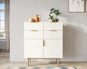 Большой комод с четырьмя ящиками и дверками "Line" LN17/GR1/beige на заказ в интернет-магазине