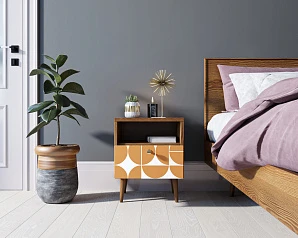 купить Тумбочка "Berber" с одним ящиком 14 принт арт BB06/Print_14, разноцветная