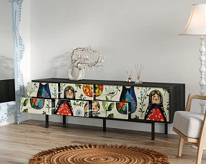 купить красивый Комод с восемью ящиками "Emerson" Матрешки арт EM03/Art04