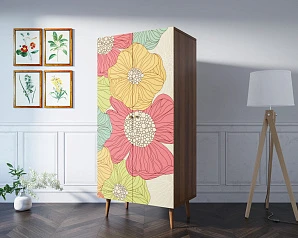 стильный Шкаф малый двухстворчатый "Berber" принт 5 арт BB08/Print_05 на заказ