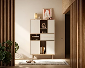 купить Комод высокий с дверками и ящиками "Alice" арт ALC07