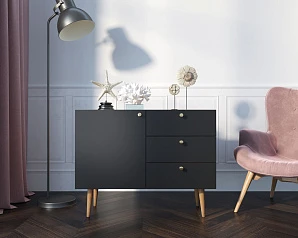 купить стильные Комод "Berber" три ящика и дверка 33 принт арт BB34/Print_33 в интернет-магазине