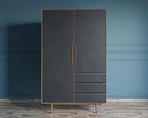 купить Шкаф в скандинавском стиле "Bruni Black" с ящиками арт BR27Black в интернет-магазине